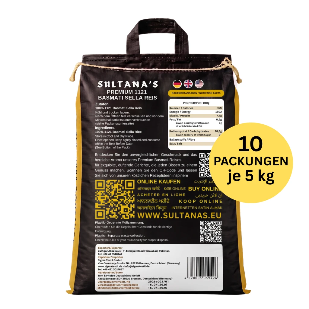 Basmati Sella Reis 50kg - 1121 Extra Langkorn