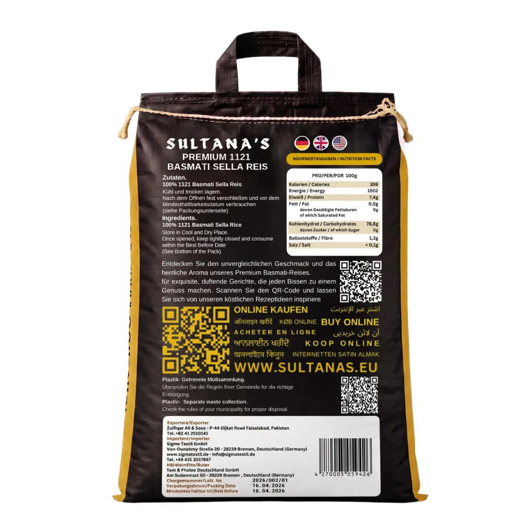Basmati Sella Reis 5kg - 1121 Extra Langkorn